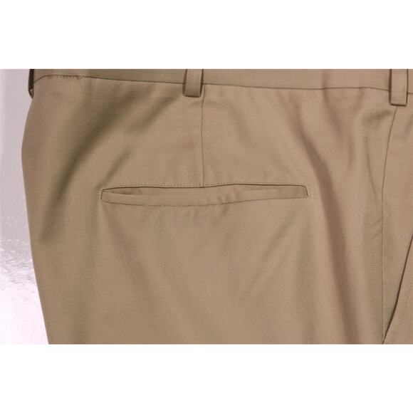 Ying Tai Ltd Bespoke Tailored VBC Wool Solid Tan Pleated Dress Pants 40x28 - Picture 3 of 6